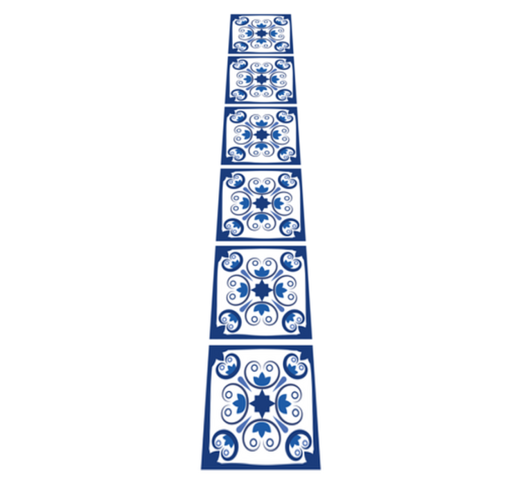 Alfombra vinílica cocina azulejo portugués azul - TenVinilo