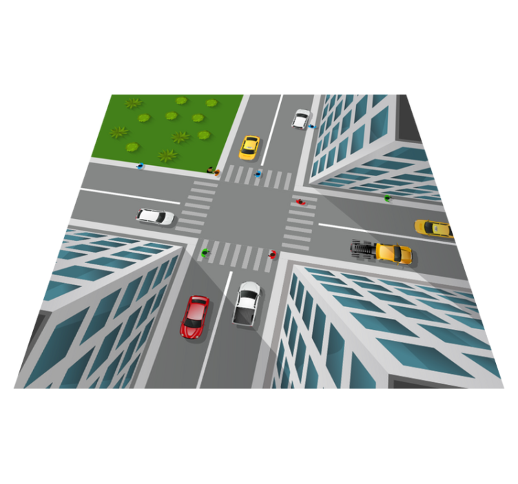 Alfombra carretera calle ciudad 3D - TenVinilo