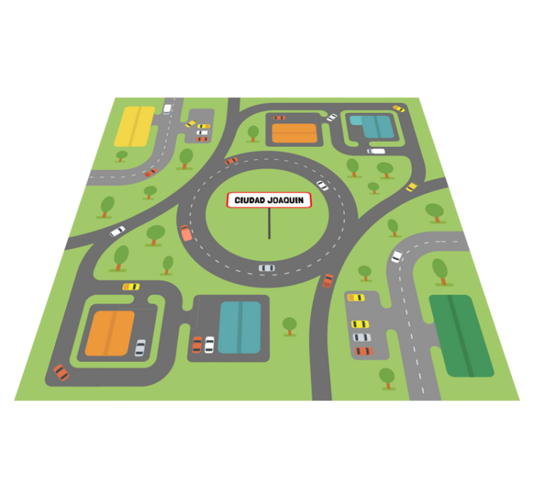 Alfombra carreteras ciudad con nombre - TenVinilo