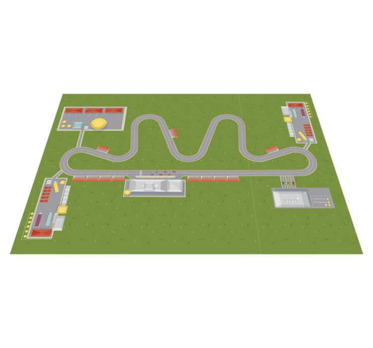 Alfombra vinílica carretera mapa de carreteras lúdico - TenVinilo