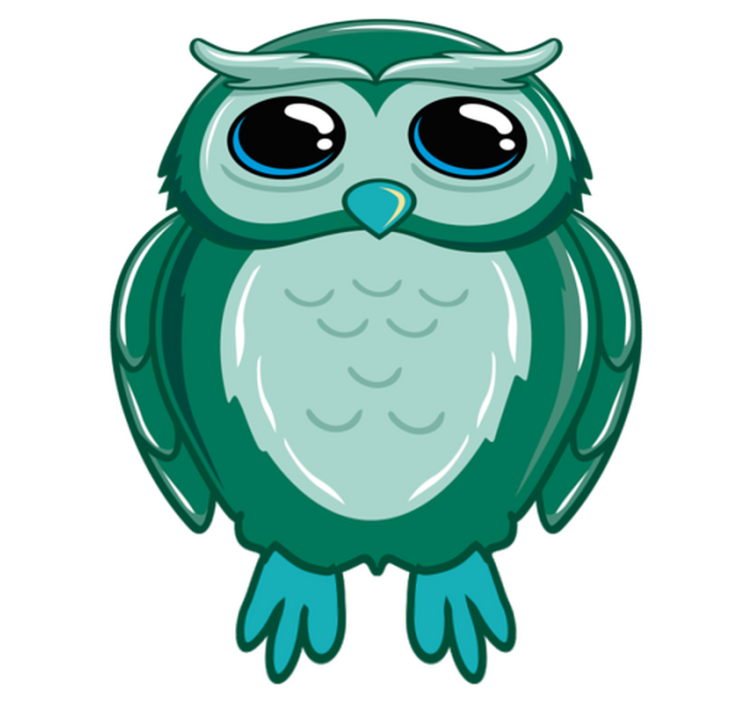 Alfombra de vinilo infantil ilustración de búho caricatura - TenVinilo