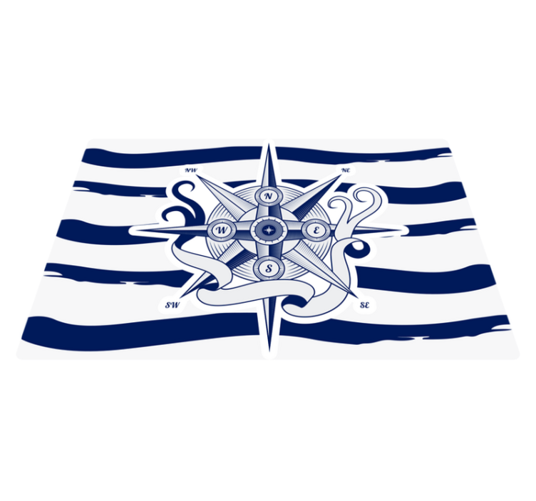 Alfombra de vinilo mapamundi brújula náutica - TenVinilo