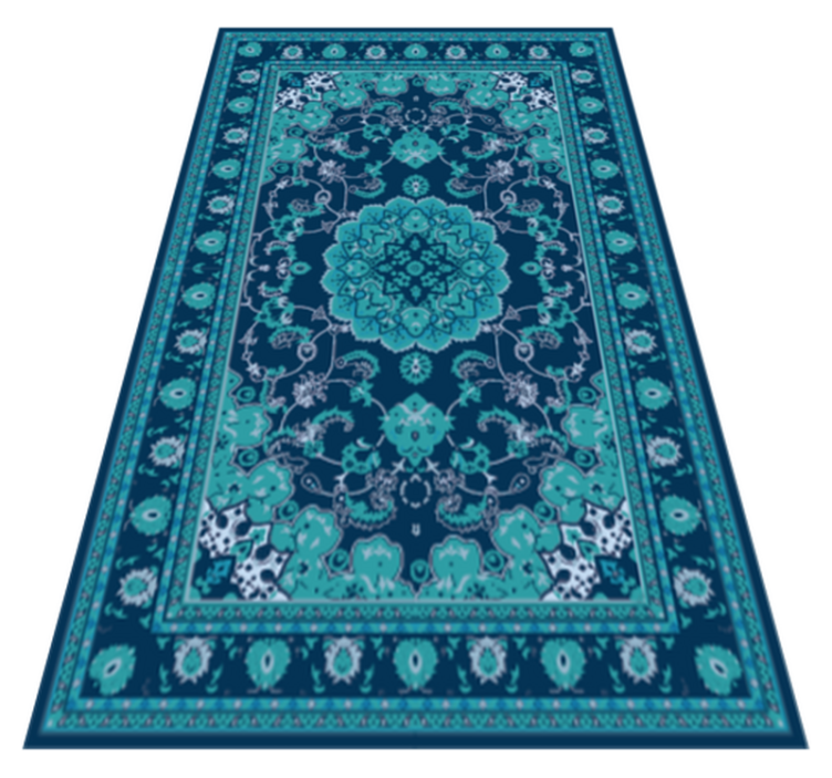 Alfombra vinílica mandala elegancia mandala verde azulado - TenVinilo