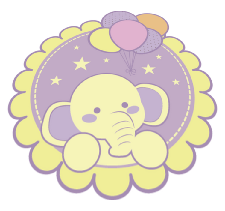 Alfombra de vinilo infantil globos de elefante - TenVinilo