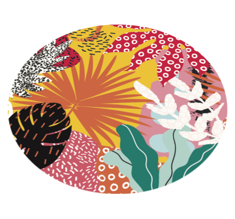 Alfombra vinílica flores armonía botánica tropical - TenVinilo