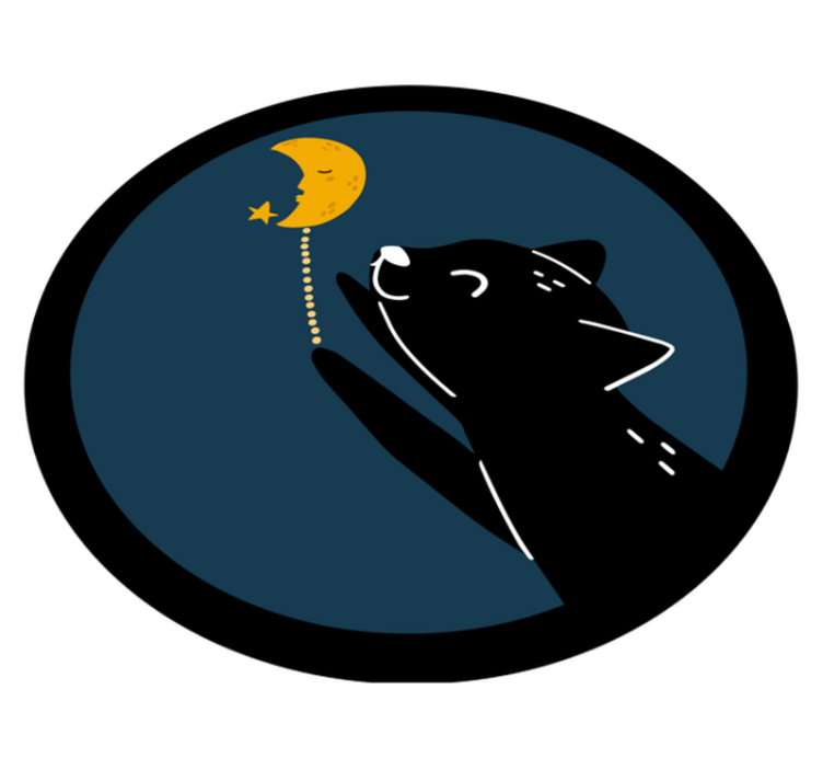 Aflombra vinílica animales Gato y una luna - TenVinilo