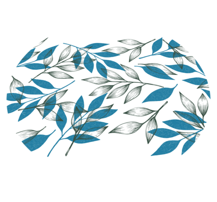 Alfombra vinílica flores huella de hoja botánica - TenVinilo