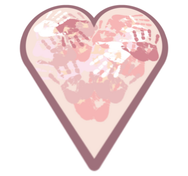 Alfombra vinilo infantil corazón con manos - TenVinilo