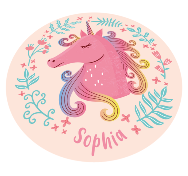 Alfombra vinílica personalizable cuento de hadas unicornio - TenVinilo