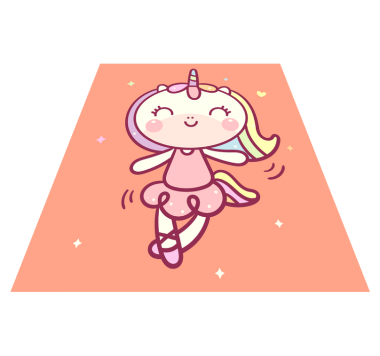 Alfombra vinílica infantil unicornio de dibujos animados - TenVinilo