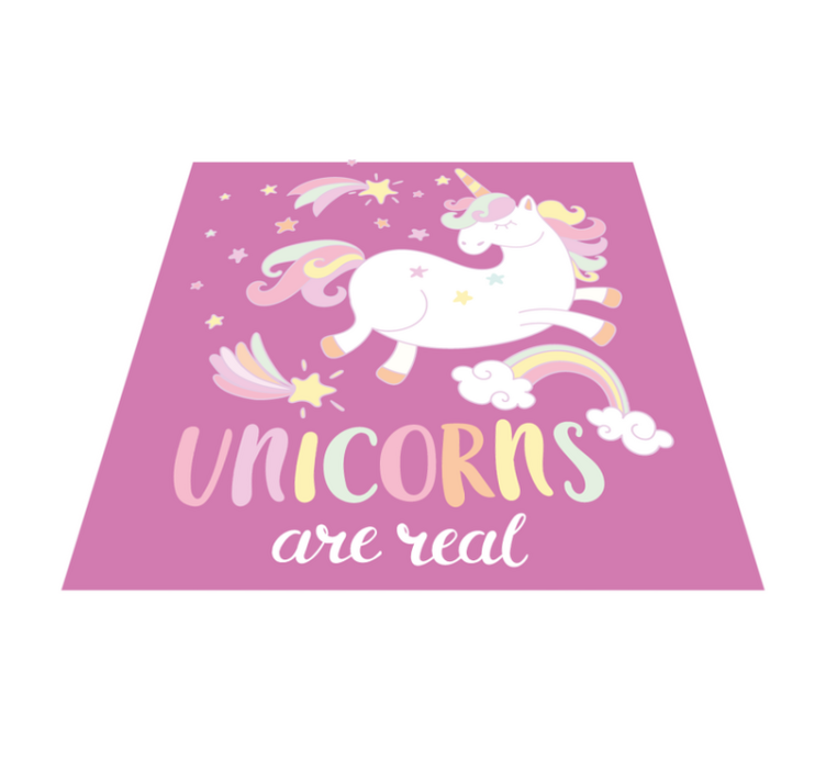 Alfombra de vinilo infantil unicornios magia real - TenVinilo