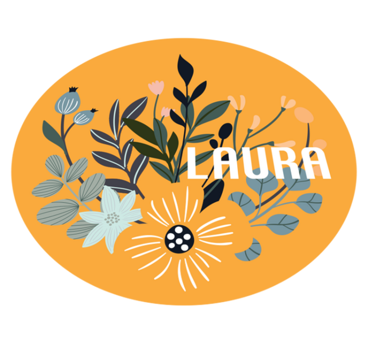 Alfombra vinílica con nombre con flores - TenVinilo