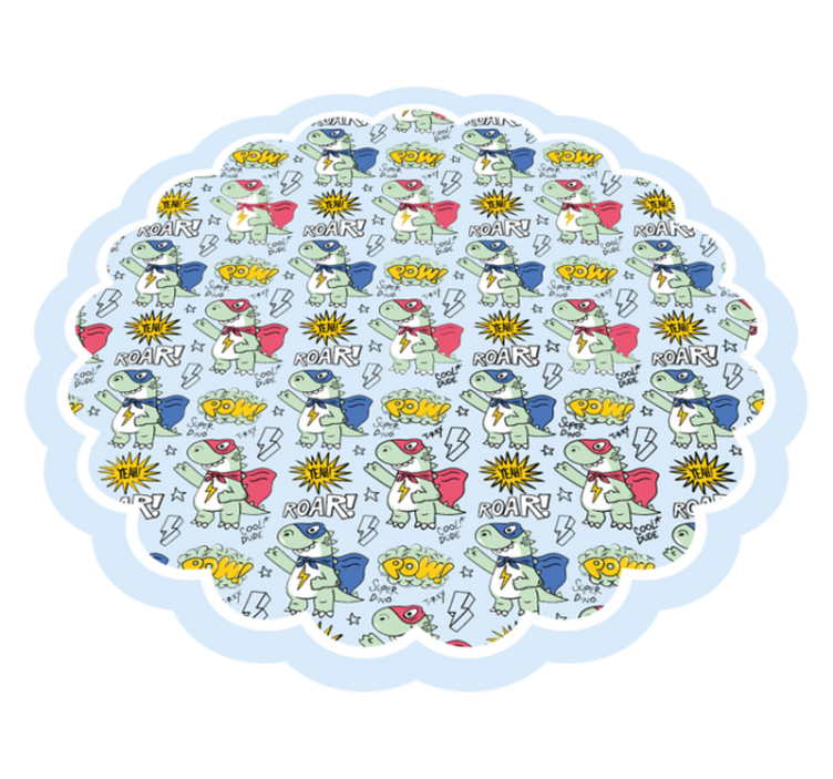 Alfombra de vinilo infantil dinosaurios superhéroes - TenVinilo