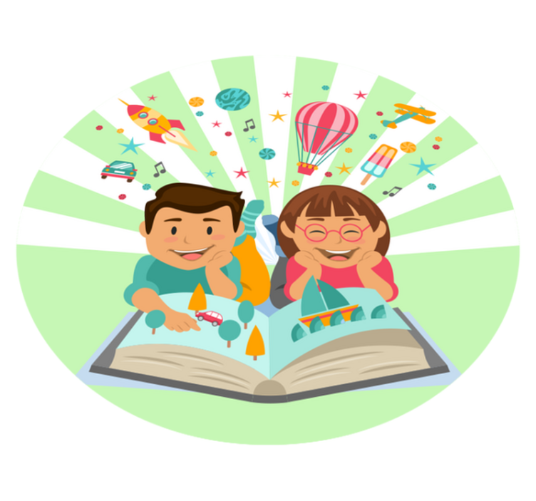 Alfombra de vinilo infantil lectura imaginativa - TenVinilo