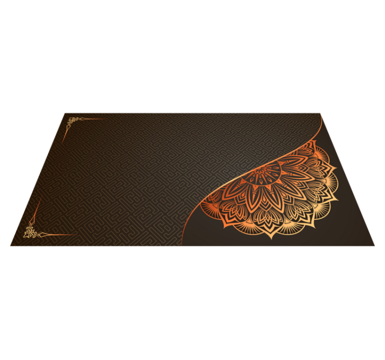 Alfombra vinílica mandala diseño esquina mandala - TenVinilo