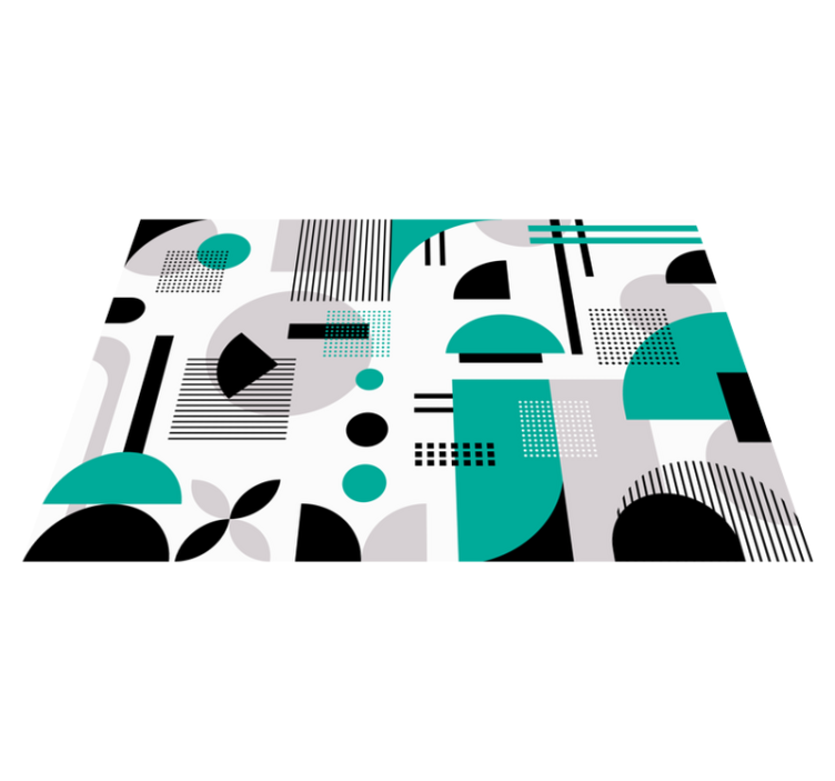 Alfombras vinílicas modernas formas geométricas turquesas - TenVinilo