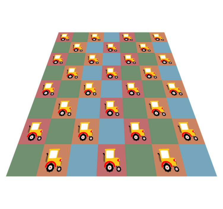 Alfombra vinílica infantil patrón de tractor - TenVinilo