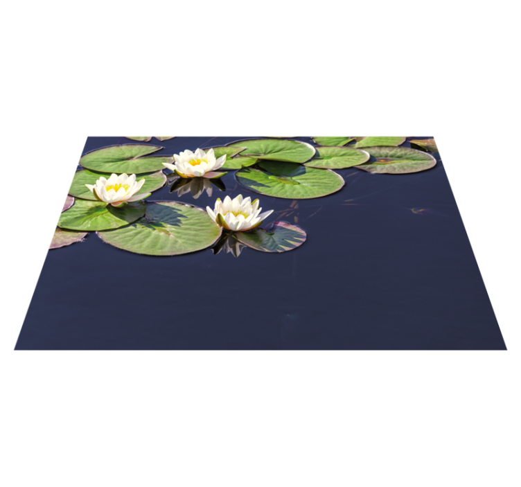 Alfombra vinílica flores emblema de lirio de agua - TenVinilo