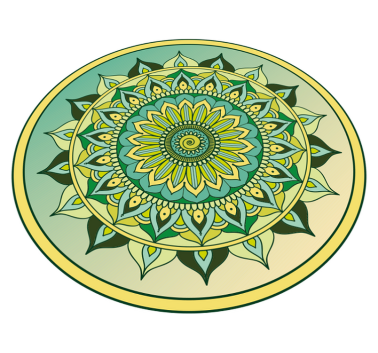 Alfombra vinílica mandala color verde - TenVinilo