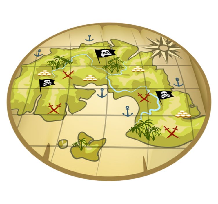 Alfombra vinílica de juegos infantil aventura del tesoro - TenVinilo