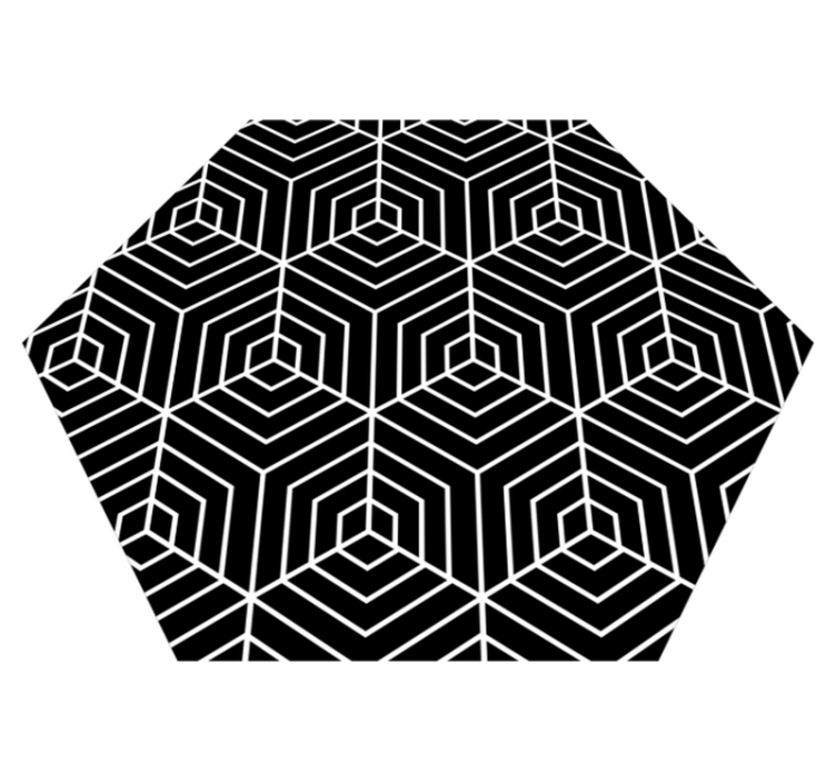 Alfombra de vinilo geométrica laberinto hexagonal - TenVinilo