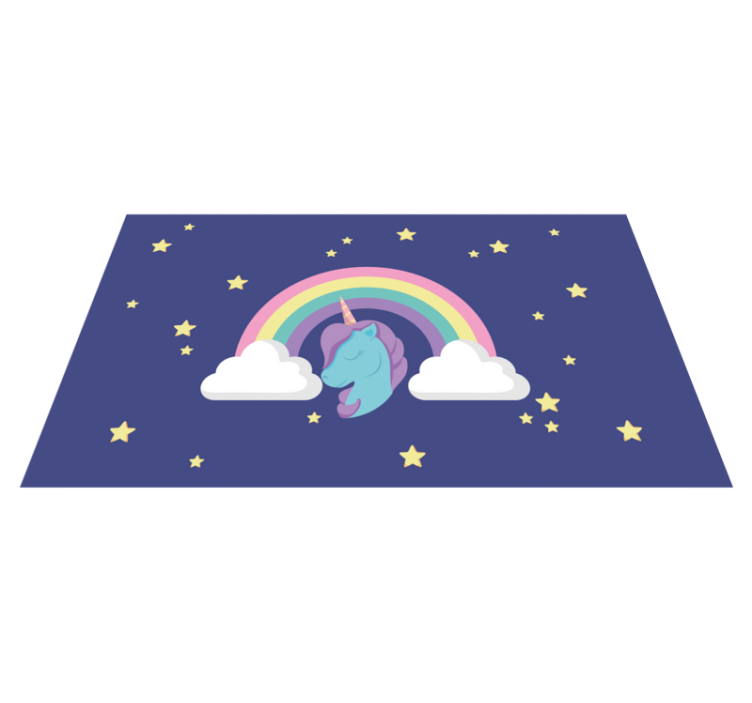 Alfombra de vinilo infantil gráfico de unicornio arcoiris - TenVinilo