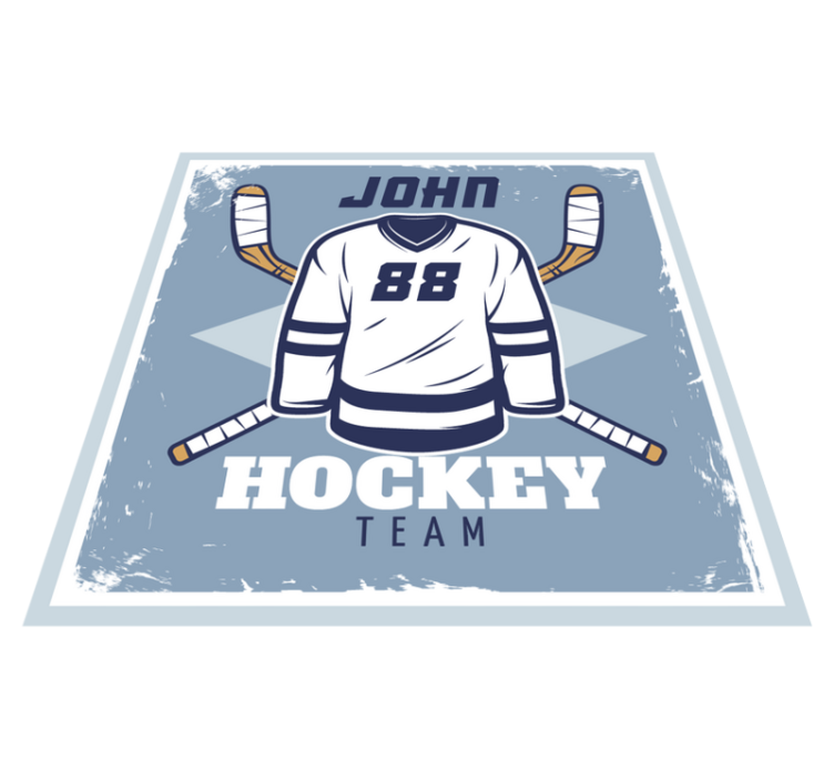 Alfombra vinílica personalizable emblema de hockey - TenVinilo