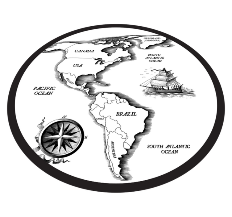 Alfombra de vinilo mapamundi Continente americano - TenVinilo