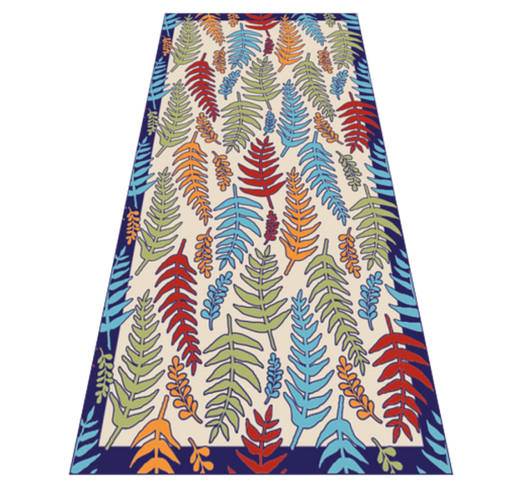 Alfombra vinílica flores rayas botánicas - TenVinilo