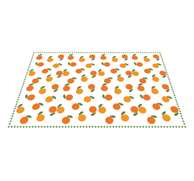 Alfombra vinílica cocina patrón de cítricos naranja - TenVinilo