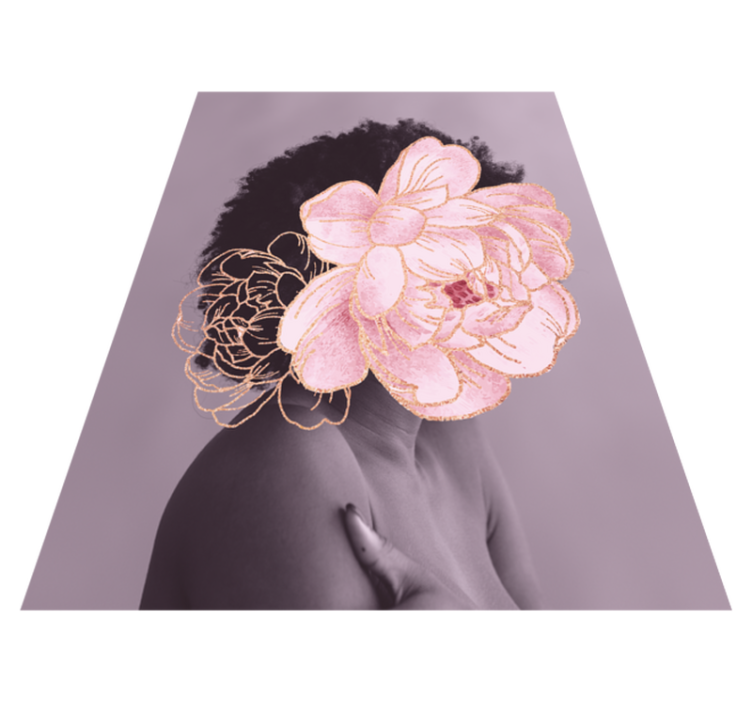 Alfombra vinílica salón elegante silueta botánica - TenVinilo