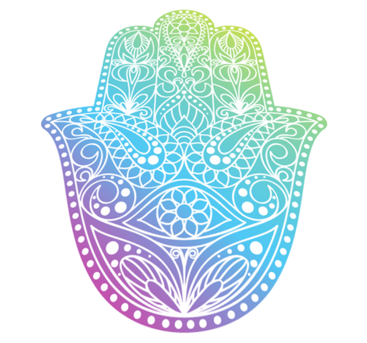 Alfombra vinílica mandala mano de fátima degradada - TenVinilo