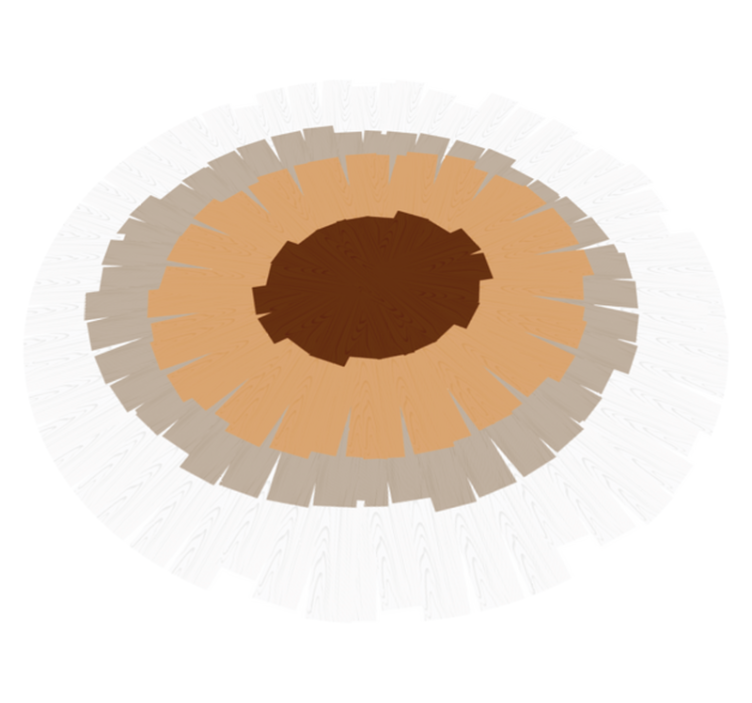 Alfombra vinílica textura madera diseño de tronco circular - TenVinilo