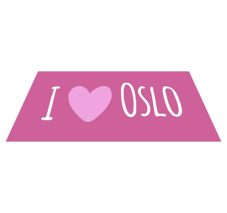 Alfombra vinílica frase me encanta el diseño rosa de oslo. - TenVinilo