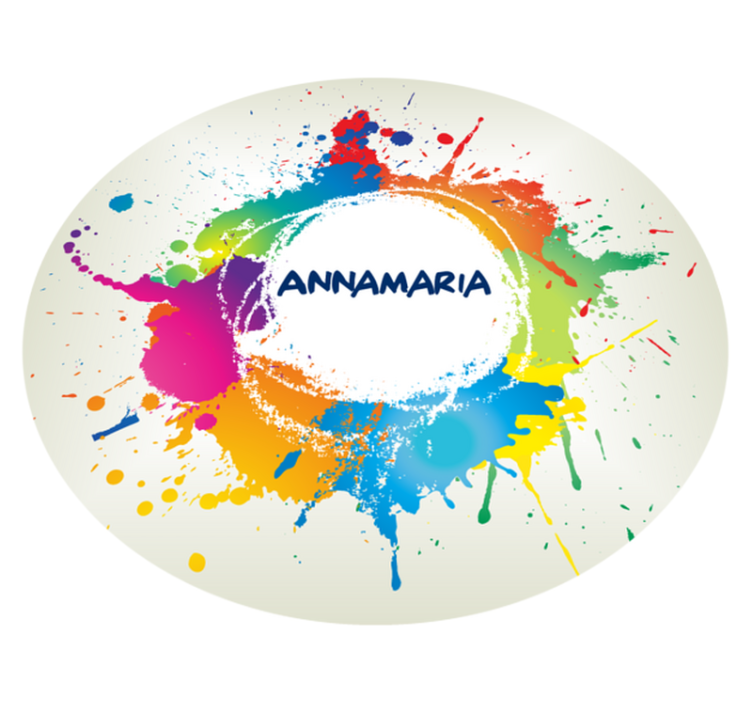 Alfombras vinílicas juvenils salpicaduras con nombre - TenVinilo