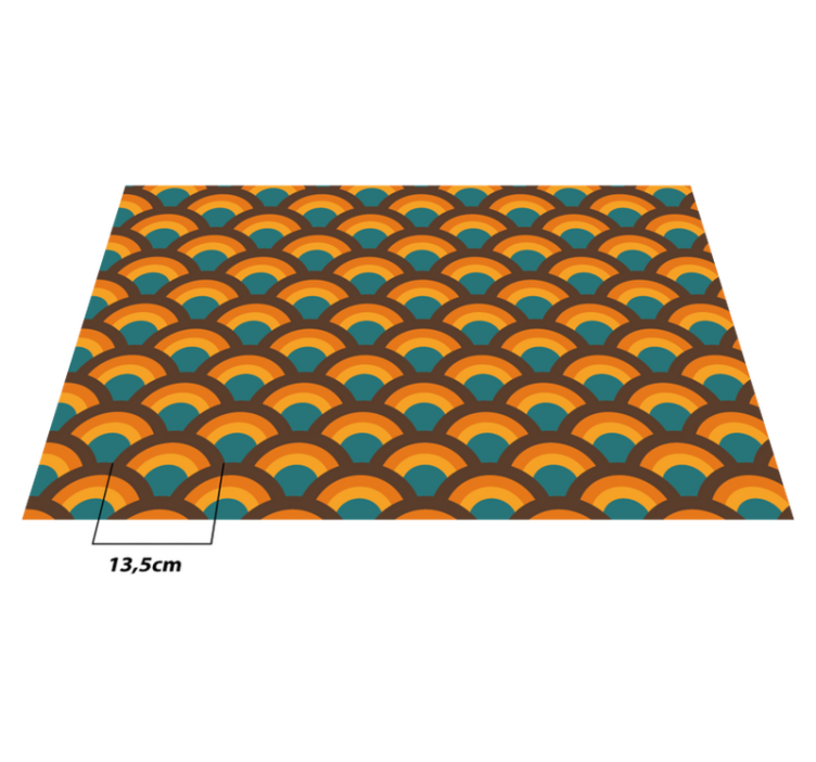 Alfombra vinílica salón patrón de curva retro - TenVinilo