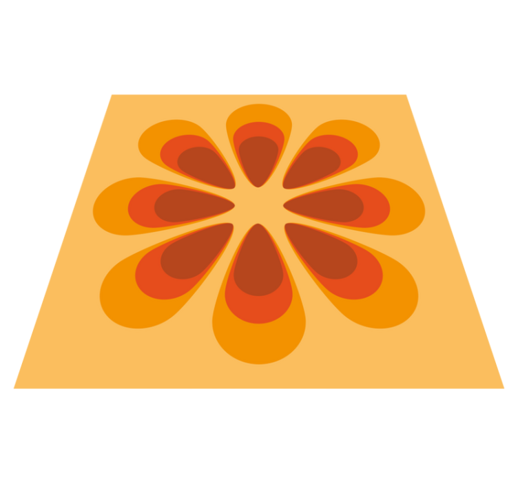 Alfombra vinílica salón forma floral retro - TenVinilo