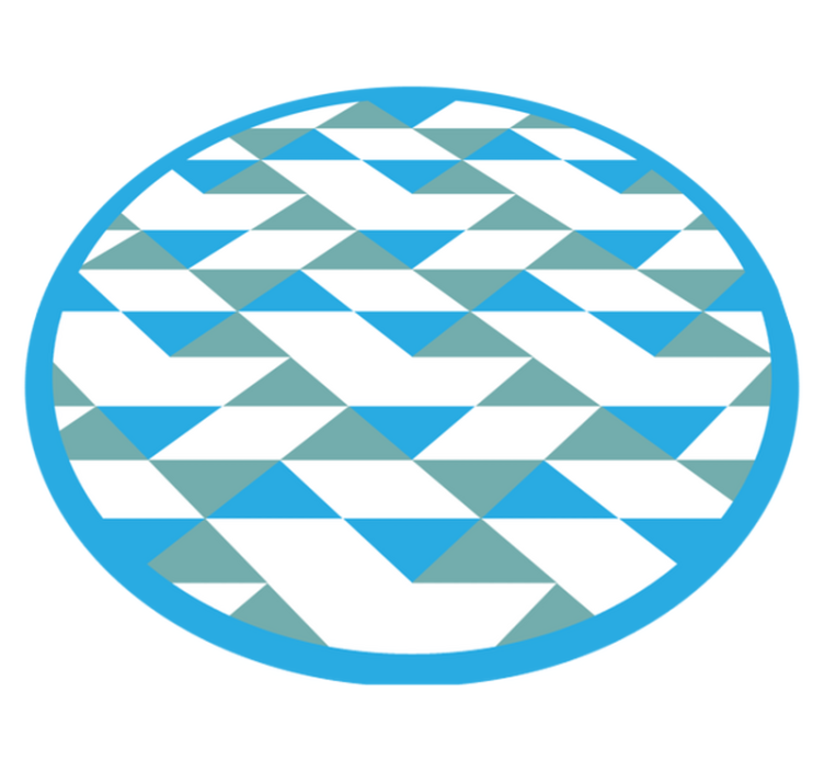 Alfombra de vinilo geométrica elementos azules y verdes - TenVinilo