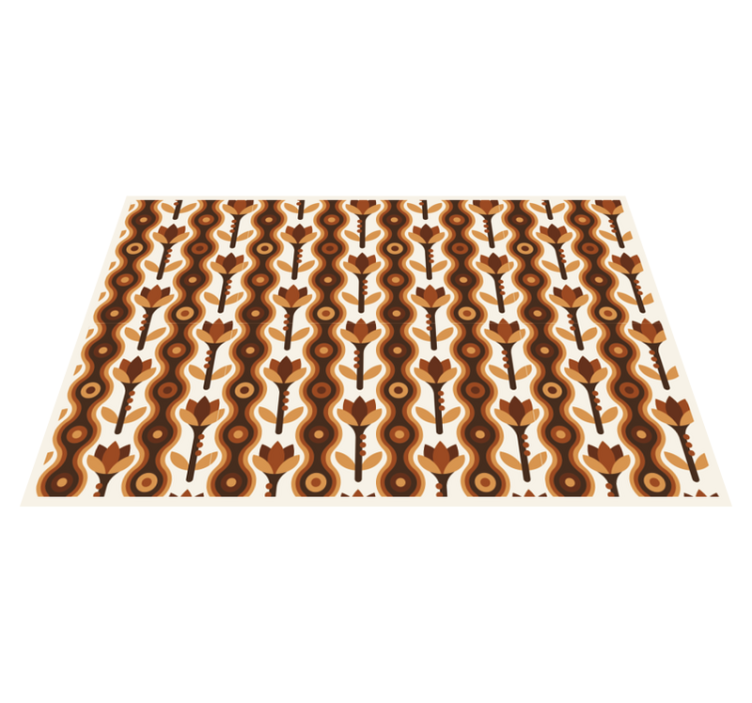 Alfombra vinílica flores ondas florales maravillosas - TenVinilo