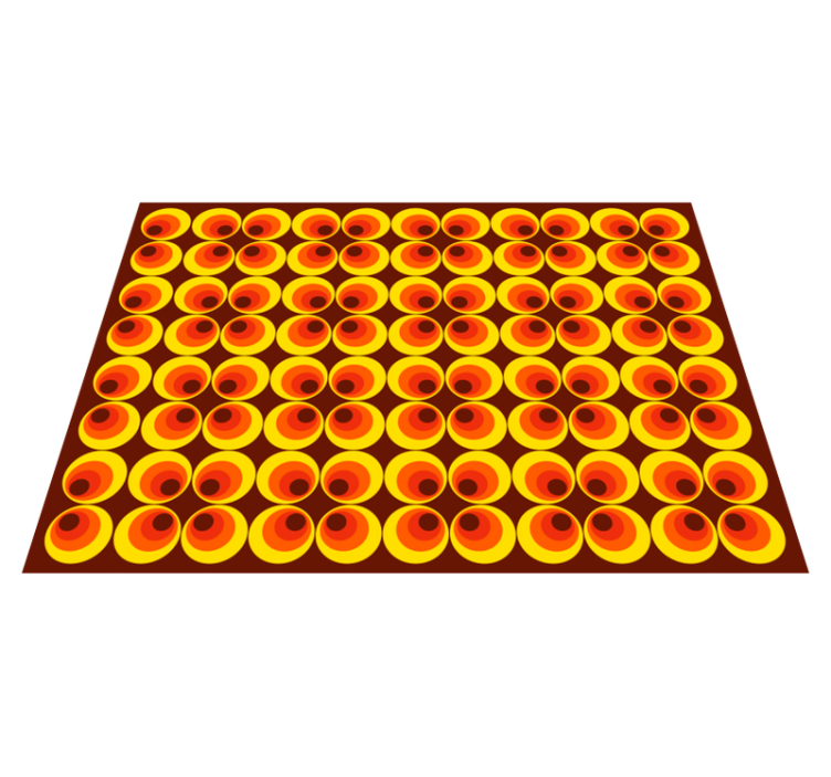 Alfombra vinílica imitación motivos redondos vibrantes - TenVinilo