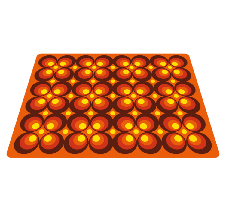 Alfombra vinílica imitación patrones circulares retro - TenVinilo