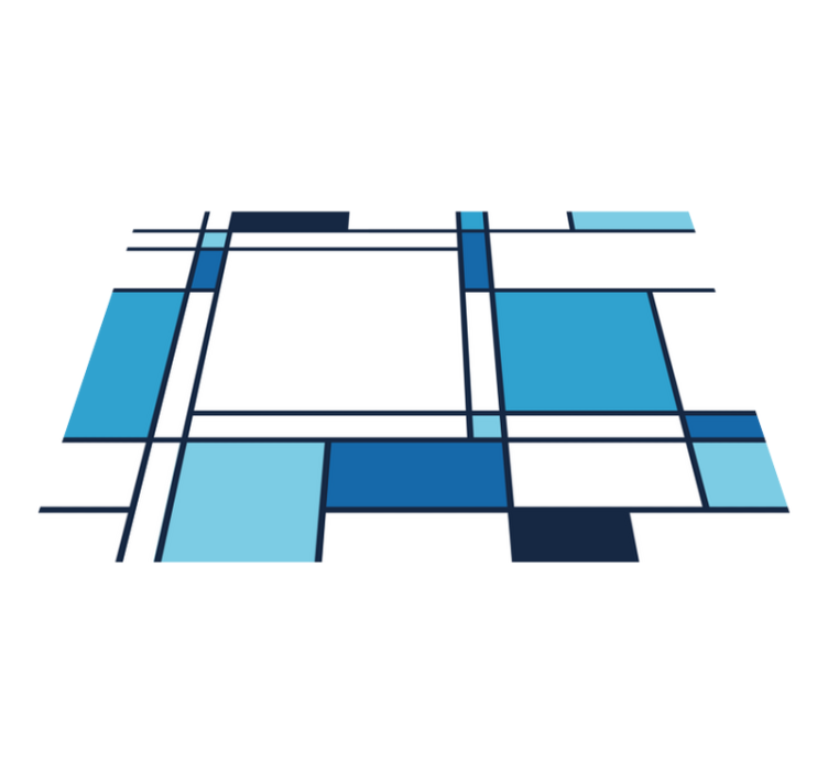 Alfombras vinílicas modernas motivo geométrico azul - TenVinilo