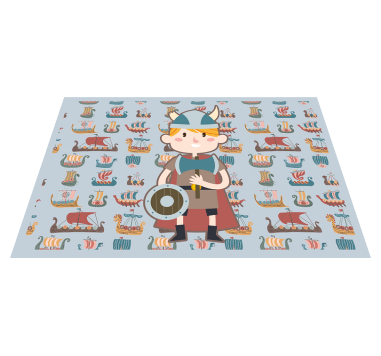 Alfombra de vinilo infantil aventuras vikingas - TenVinilo