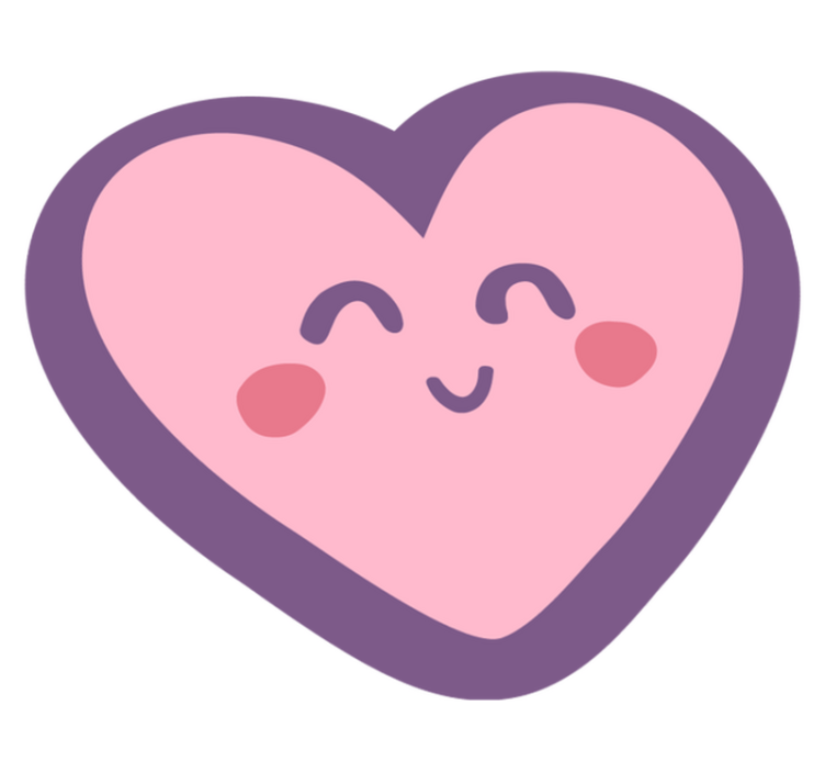 Alfombra de vinilo infantil forma de corazón feliz - TenVinilo