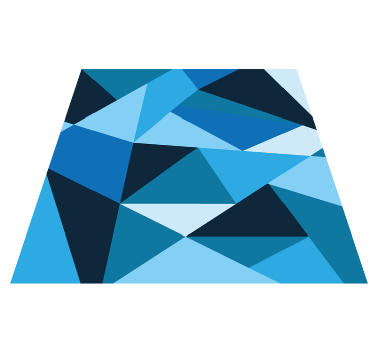 Alfombra de vinilo geométrica patrones triangulares azules - TenVinilo