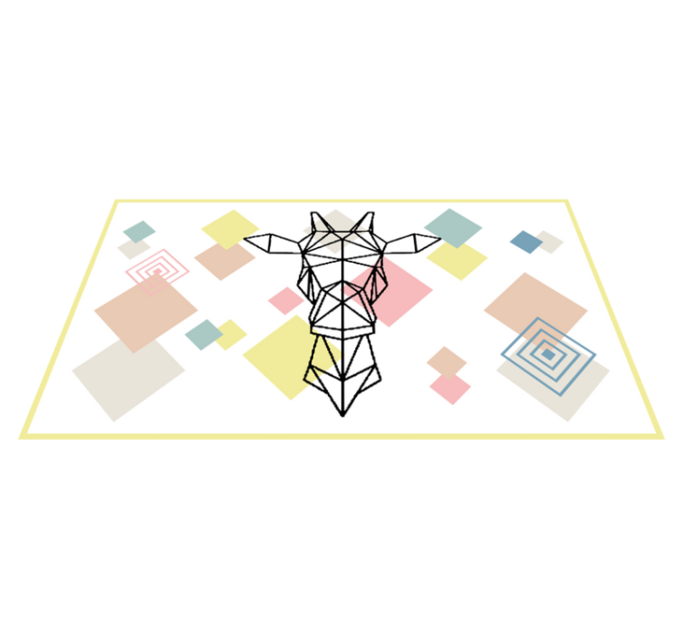 Alfombras vinílicas juvenils jirafa de origami abstracta - TenVinilo