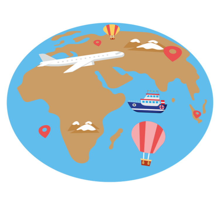 Alfombra de vinilo mapamundi aventura inspirada en viajes - TenVinilo