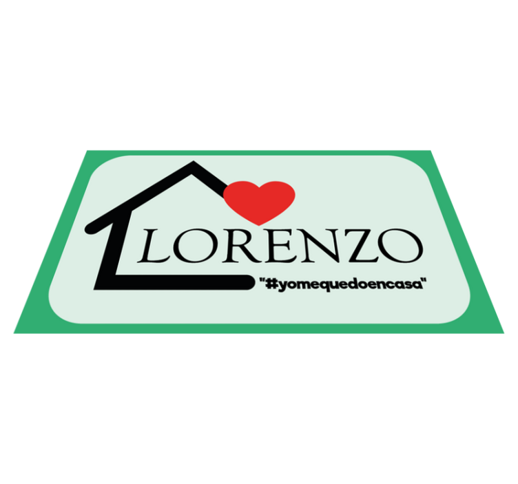 Alfombra vinílica con nombre Familia me quedo en casa - TenVinilo