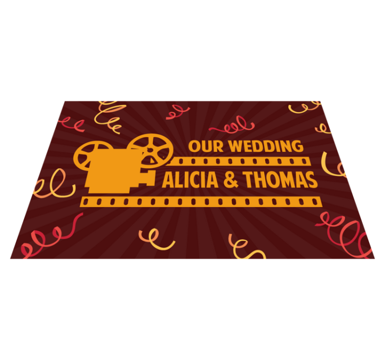 Alfombra vinílica personalizable motivo de boda - TenVinilo