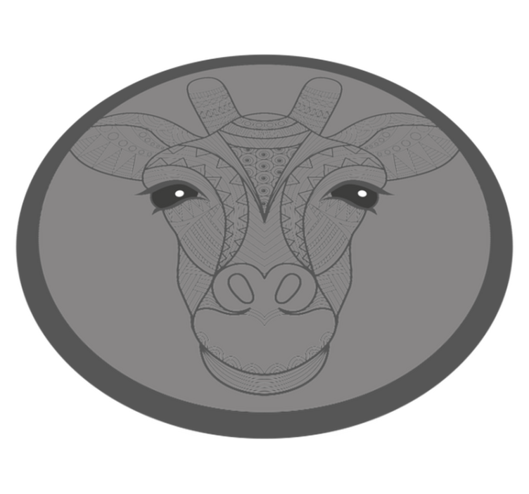 Alfombra vinílica animales diseño de jirafa gris - TenVinilo